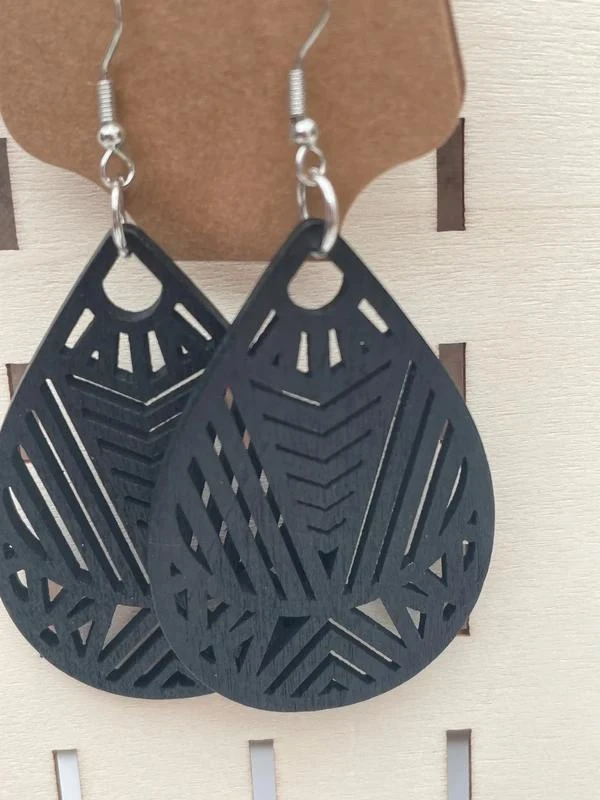 Boucles d’oreilles en bois modèle 3